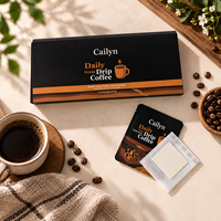 Emballage personnalisé imprimé pour sachets de café à suspendre, style enveloppe en carton pour café filtre