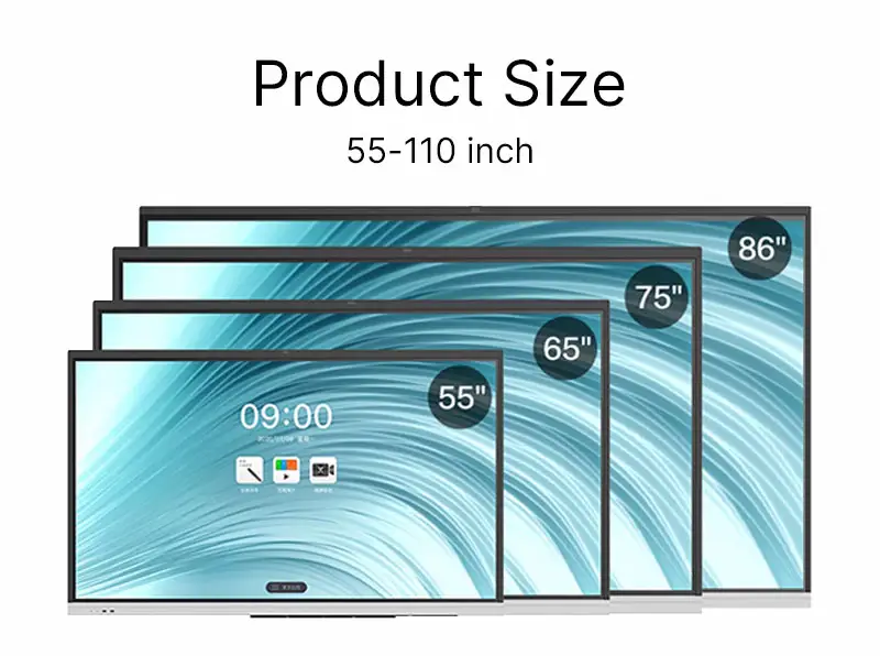 กระดานอัจฉริยะแบบโต้ตอบหน้าจอสัมผัส LCD แบบอัจฉริยะ110 98 86 75 65 55นิ้ว