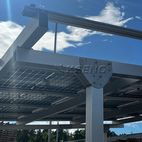 Système de carport solaire en aluminium en stock UE, structure de carport photovoltaïque étanche pour usage domestique et commercial, système de stationnement solaire