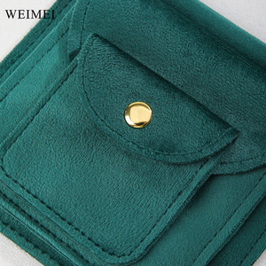 WEIMEI Vente en gros d'enveloppes cadeaux personnalisées, pochette en velours pour bijoux, emballage de bracelet avec bouton - Product Image 2
