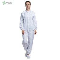 H-1106 HANYANG CLEAN Uniforme de travail unisexe anti-poussière 100% coton 150g à fermeture éclair droite, niveau B, pour la transformation alimentaire et les produits surgelés