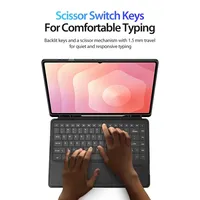 Étui pour Samsung Tab S11 Ultra 14,6 pouces avec clavier Bluetooth, emplacement pour stylet, éclairage RGB, support magnétique détachable et pliable