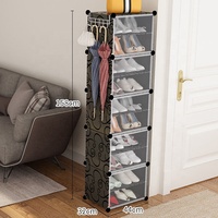 Zapatero de Plástico Extensible y Portátil Moderno, Mueble para Sala de Estar, Uso en Hogar, Hotel, Hospital y Almacén