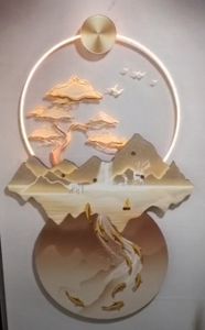 Vente en gros Art mural personnalisé Peinture UV de chambre à coucher de luxe Peinture moderne de paysage en cristal de porcelaine Peinture décorative à lumière LED - Product Image 6