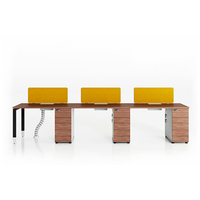 Bureau de travail modulaire en bois moderne pour 6 personnes - Bureau de travail modulaire - Explorer l'espace de travail - Modèle XFS