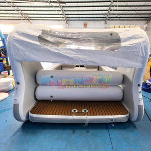 Bateau-maison gonflable électrique avec moteur pour s'amuser dans les eaux des lacs et des océans en été - Product Image 4