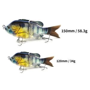 Señuelo de plástico ABS, cebo de 15cm, 2 secciones, brocha azul, cola, <span class=keywords><strong>Sunfish</strong></span> Glide, cebo de natación, señuelo de hundimiento - Product Image 5