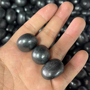 Shungite nera buona materia shungite grezza pezzi di shungite burattati - Product Image 5
