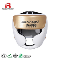 Casque de boxe personnalisé en cuir PU avec logo, protection de tête et visage pour l'entraînement MMA, Muay Thai, Kickboxing – Vente en gros