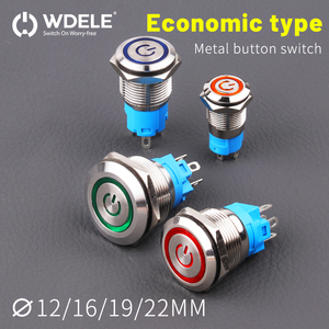 Ip65 không thấm nước 5A kim loại <span class=keywords><strong>push</strong></span>-nút chuyển đổi 16/19/22 mét vòng hình <span class=keywords><strong>LED</strong></span> ánh sáng 1no1nc nhà máy giá - Product Image 2