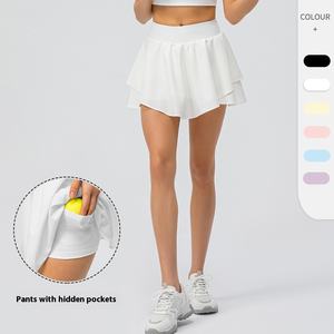 2025 Custom Athletic High Waisted Golf Skort Workout Sport röcke für Erwachsene Frauen Plissee Tennis rock mit Taschen Shorts - Product Image 2