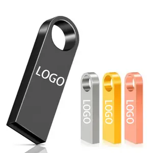 Wholesale Custom Printed Logo USB 2.0 3.0 Pen Drive Mini 4GB 8GB 16 GB 32 GB 64GB 128 GB Pendrive Metal Flash Drive