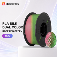 Filament d'impression PLA Pro BlazeNex à double couleur, impression soyeuse, 1,75 mm, 1 kg, rouge, résistance et résistance aux chocs accrues
