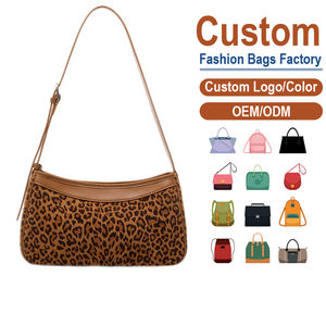 Bolso de Hombro de Gamuza con Estampado de Leopardo, Color Marrón Caramelo, Diseño Retro Premium de Nicho, Personalización OEM - Product Image 1