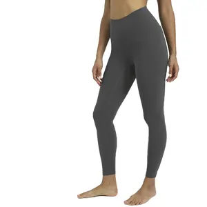 Custom Logo Printed Women No Front Boundary Plus Size Plush Fleece For Warmth Yoga Pants Fitness Leggings Women Workout Legging