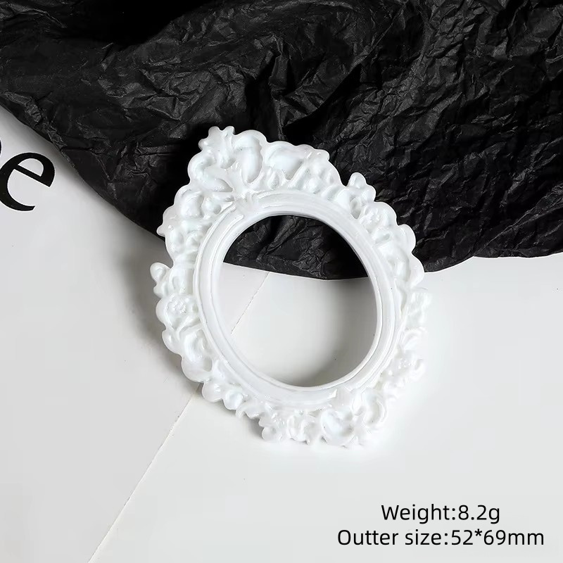 Marco de fotos ovalado blanco