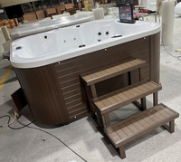 Bain à remous extérieur pour 4 personnes, en acrylique, avec massage à bulles, panneau intelligent chauffant pour le jardin