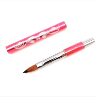 Pinceau Acrylique Pur Kolinsky à Manche Métallique Orné de Strass en Cristal, Design Artistique, Vente Chaude en Gros par Asian Nail Supply