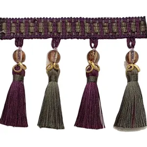 Hochwertige dekorative Beschönerung Perlen-Tassel-Kranzschmuck für Vorhänge Heimtextil