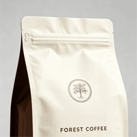 Pochette à fond plat personnalisée avec fermeture éclair et valve pour l'emballage de café moulu, vente au détail et en gros, qualité alimentaire, sachet stand-up