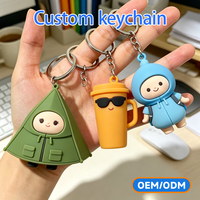 Llavero de PVC Suave 3D Personalizado OEM ODM, Diseño de Personajes de Animales Adorables, Llavero Colorido para Mercancía y Regalos Corporativos