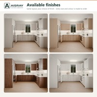 Meuble de cuisine en mélamine sur mesure, aménagement en U style Shaker, livraison en kit, boîtes de meubles en contreplaqué et tiroirs à fermeture amortie