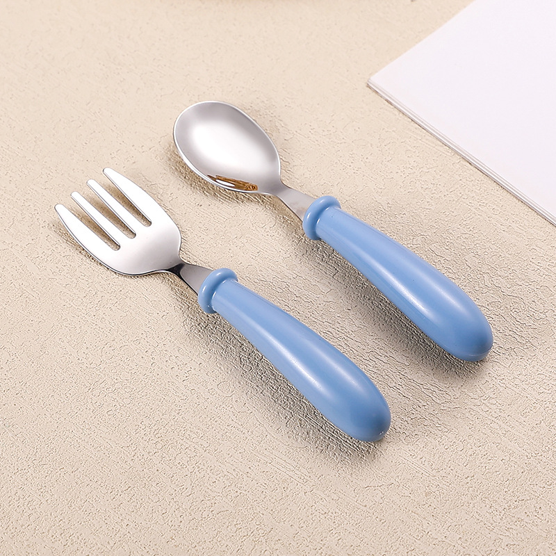 Ensemble fourchette et cuillère bleu