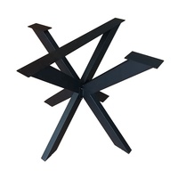 Vente en gros de pieds de table à armature croisée avec revêtement en poudre pieds de table en métal araignée en métal pour café de conférence à base d'acier