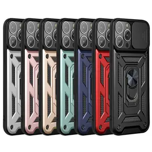 Android For iPhone 15 Case Shockproof Cases 15 Pro Anti-Fall Drop Protection Built-in Slide Anti-Scratch Camera Lens Cover