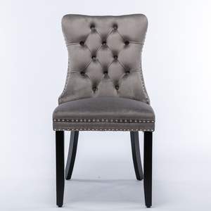 DB Nikki Collection Modern High-End Contemporary <b>Velvet</b> Upholstered <b>Dining</b> <b>Chair</b> with Solid Wood Legs and Nailhead Trim - Product Image 2