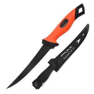 Cuchillo de Filetear de 5/6.5 Pulgadas con Funda de Plástico, Cuchillo para Pescar, para Exteriores, Barcos, Cocina, Herramientas para Cortar Carne - Product Image 1