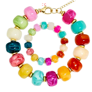 Handmade Resin <b>Beads</b> <b>Bracelet</b> Colorful Fashion Jewelry Adjustable Beaded <b>Bracelet</b> for Women Girls Daily Wear Gift - Product Image 1