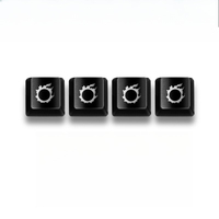 Lot de 4 capuchons de touches personnalisés ABS ESC rétroéclairés pour clavier mécanique R4 1U, gravure laser, effet de passage de la lumière