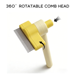Nouvelle Arrivée JC – Peigne Anti-<span class=keywords><strong>Puces</strong></span> Rotatif à 360° en Acier Inoxydable et ABS, Auto-Nettoyant, Portable, Sûr et Doux pour l'Élimination <span class=keywords><strong>des</strong></span> Poils d'Animaux pour Chiens - Product Image 5