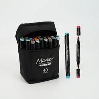 Marqueurs à dessin personnalisés en gros OEM, 40 couleurs, double pointe, marqueurs à l'alcool, écriture fluide, ensemble de marqueurs artistiques à base d'alcool pour la peinture