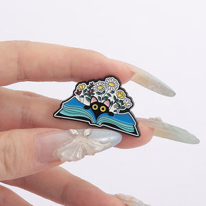 Lucu kucing putih minum kopi Enamel Pin nyaman buku kekasih hewan bros kerah lencana hadiah perhiasan grosir - Product Image 4