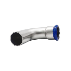 <span class=keywords><strong>Coude</strong></span> à sertir en <span class=keywords><strong>acier</strong></span> inoxydable à 90 degrés – Raccord à sertir pour l'installation et la connexion des systèmes de conduites d'eau - Product Image 1