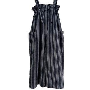 Mono de tirantes sin mangas de vendaje informal para niñas, monos con estampado de rayas a la moda, pantalones largos, ropa para niños - Product Image 1