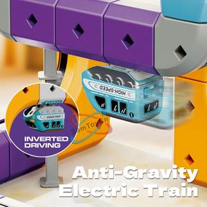 SamToyCn Nuovo Set di Cubi Magnetici SETM, Pista per Trenini Flessibile, Set di <span class=keywords><strong>Piste</strong></span> per Auto da Corsa, Giocattolo Elettrico Magico Fai-da-Te per Bambini - Product Image 6