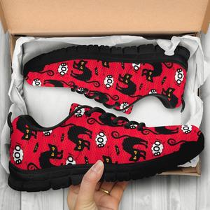 Zapatillas de deporte con cordones y diseño de gato negro para <span class=keywords><strong>Halloween</strong></span>, imagen de logotipo personalizado, zapatos informales transpirables para hombres y mujeres, zapatos de entrenamiento que absorben los golpes - Product Image 3