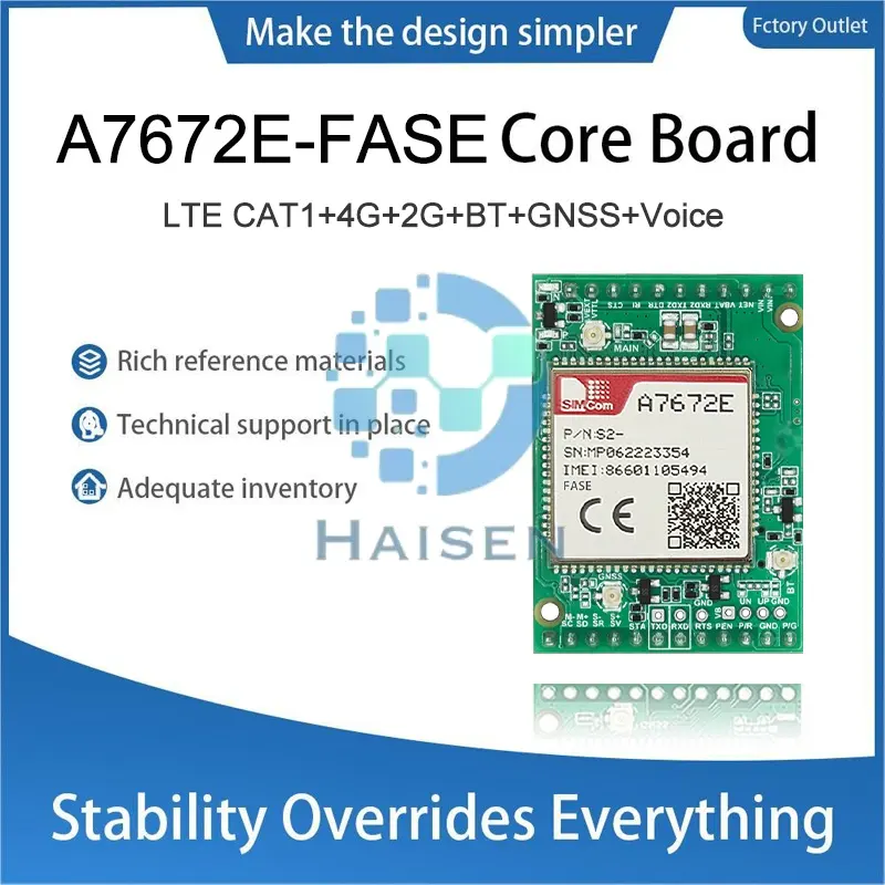 HAISEN SIMCOM A7672E-FASEコアボードA7672E-FASE A7672E開発ボードLTECAT1 + 4G + 2G + BT + GNSS + Voice A7670