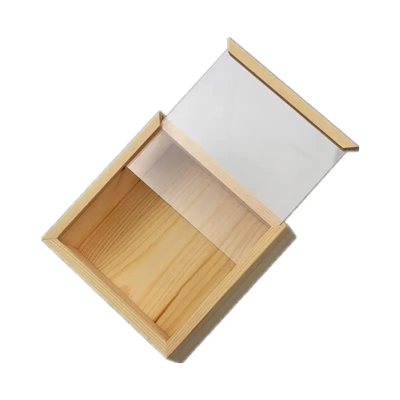 Caja de madera hecha a mano para regalo, contenedor de madera, promoción de ventas sin terminar, barata