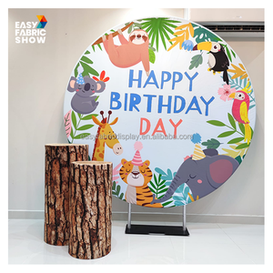 Soporte de Fondo Arqueado para Cumpleaños <span class=keywords><strong>LEWEI</strong></span> E-B1052 con Cubierta Circular y 3 Cilindros de Aluminio para Decoración de Fiestas - Product Image 1