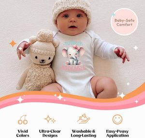 Diseños de Transferencia Térmica DTF Lavables Listos para Planchar, Personalizados de Fábrica, Adhesivos con Logotipo Encantador para Planchar en Camisetas de Bebé - Product Image 4