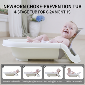 Vasca da Bagno Pieghevole in Plastica Regolabile <span class=keywords><strong>per</strong></span> Neonati e Bambini con Termometro - Product Image 1