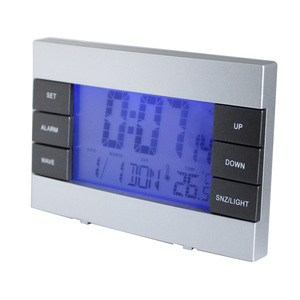 Home Bedside Office Desktop Electronic Calendar LED Blue Backlight German <strong>Code</strong> Radio <strong>Clock</strong> - Product Image 2