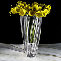 Vases en verre cylindriques élégants et transparents personnalisés pour la décoration, vente en gros d'articles ménagers bon marché