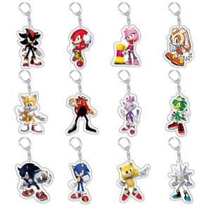 Llavero de acrílico estilo pirata de <span class=keywords><strong>Sonic</strong></span> <span class=keywords><strong>the</strong></span> <span class=keywords><strong>Hedgehog</strong></span>, personaje de dibujos animados del universo alternativo, colgante para bolso, adorno coleccionable para mochila - Product Image 1