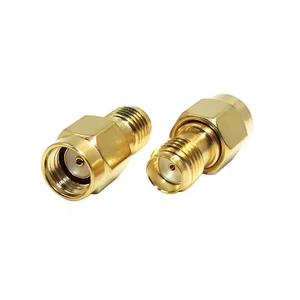 High Performance Premium Connectors Golden Antenna <b>Plug</b> <b>Adapter</b> with Straight Male/Female Hole to Hole Connector - Product Image 2