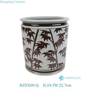 RZSX09-A/B/C/I/O/P Portapenne in Porcellana Dipinto a Mano con Fiori e Uccelli Vaso da Tavolo in Ceramica Stile Antico - Product Image 6